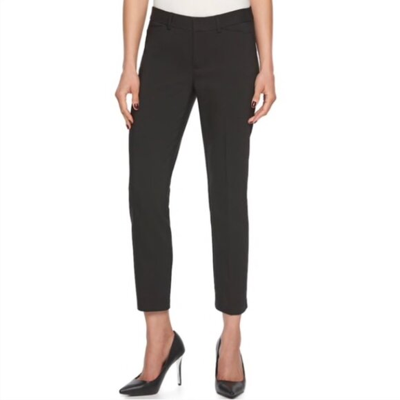 ELLE 10 Skinny Ankle Mid Rise Black Solid - Picture 1 of 9